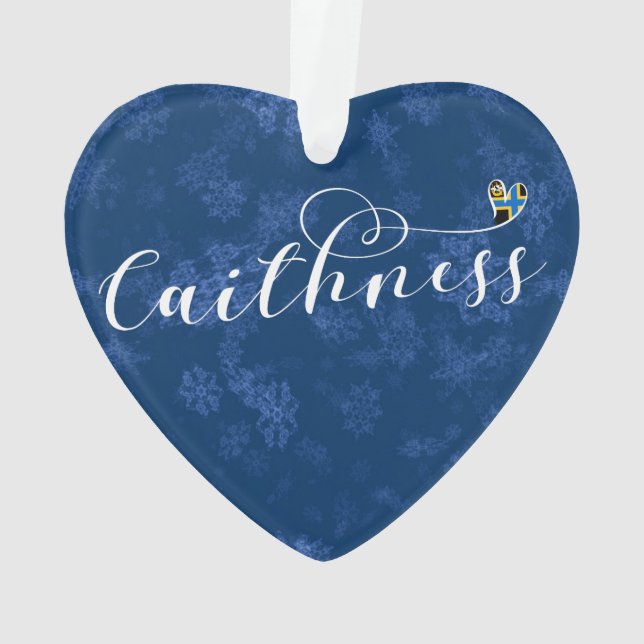Caithness Heart in Flag, Scotland Ornament (Back)