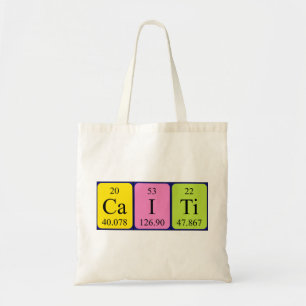 Caiti periodic table name tote bag