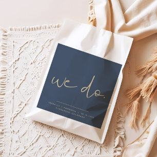 CAITLIN Elegant Edgy Navy and Gold We Do Wedding Favour Bags