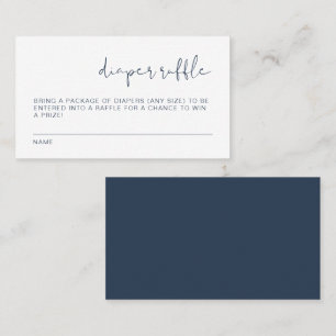 CAITLIN Modern Navy Blue Diaper Raffle Card