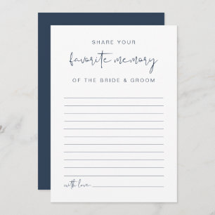 CAITLIN Modern Navy Blue Fun Favourite Memory Game Invitation