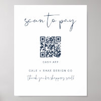 CAITLIN Modern Navy Small Business Payment Sign