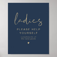 CAITLIN Navy & Gold Ladies Bathroom Toiletry 