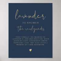 CAITLIN Navy & Gold Lavender Toss Wedding Sign