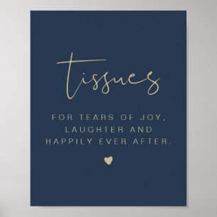 CAITLIN Navy & Gold Modern Tissues Wedding Sign