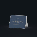 CAITLIN Navy To My Maid of Honour Wedding Day Card<br><div class="desc">This to my maid of honour card features an edgy handwritten font and modern minimalist design with a modern navy blue and gold colour combination. Use this template to edit the fonts, font colour, and background colour to match your event needs. This card is perfect for your modern, and contemporary...</div>