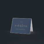 CAITLIN Navy To My Maid of Honour Wedding Day Card<br><div class="desc">This to my maid of honour card features an edgy handwritten font and modern minimalist design with a modern navy blue and gold colour combination. Use this template to edit the fonts, font colour, and background colour to match your event needs. This card is perfect for your modern, and contemporary...</div>