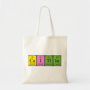 Caitlin periodic table name tote bag