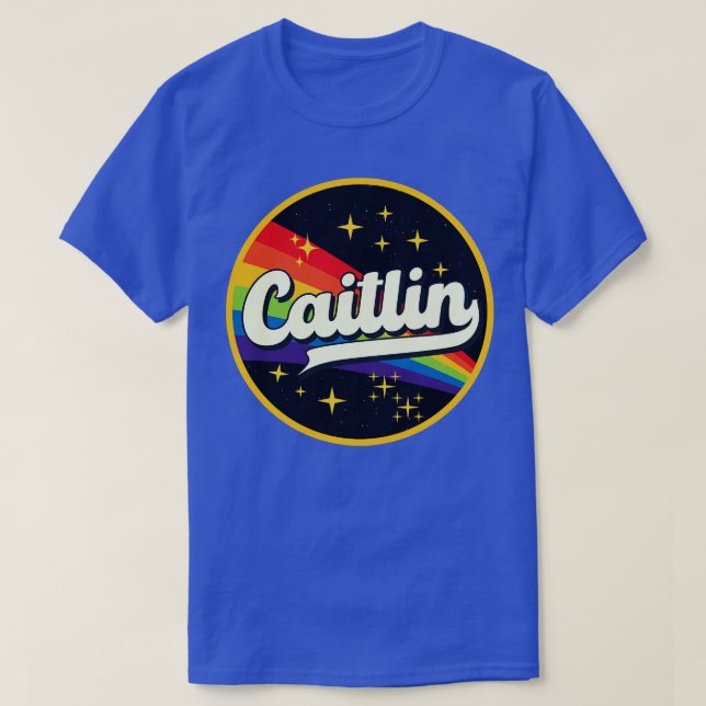 Caitlin Rainbow In Space Vintage Style T-Shirt (Design Front)