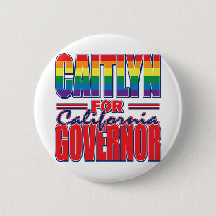 Caitlyn-for-GOV-Gay-Pride-Flag-Cal- 6 Cm Round Badge
