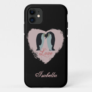 Caixa personalizada amor do pinguim Case-Mate iPhone case