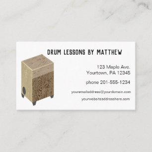 Cajon Drum Music Lessons Business Card