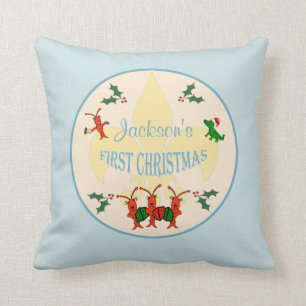 Cajun Baby Boy First Christmas Cushion