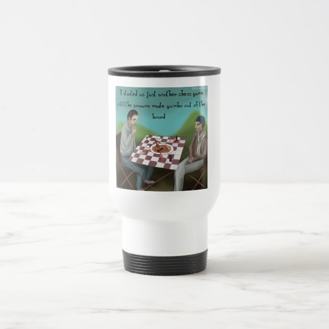 Cajun Chess Funny Cartoon Travel Mug (Center)