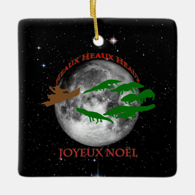 Cajun Christmas Ceramic Ornament (Front)