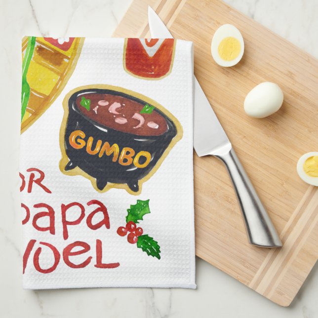 Cajun Christmas Cookies Kitchen Towel (Quarter Fold)