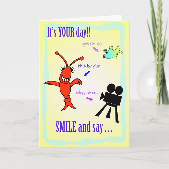 Cajun Crawfish Birthday Star Card (Front)