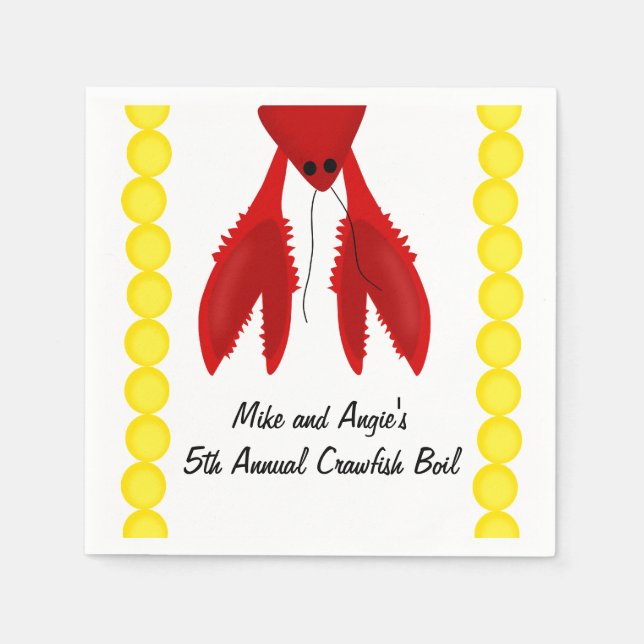 Cajun Crawfish Boil Party Napkins (Front)