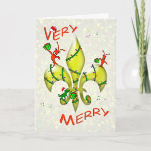 Cajun Crawfish Fleur from Lys Very Merry Christmas Holiday Card