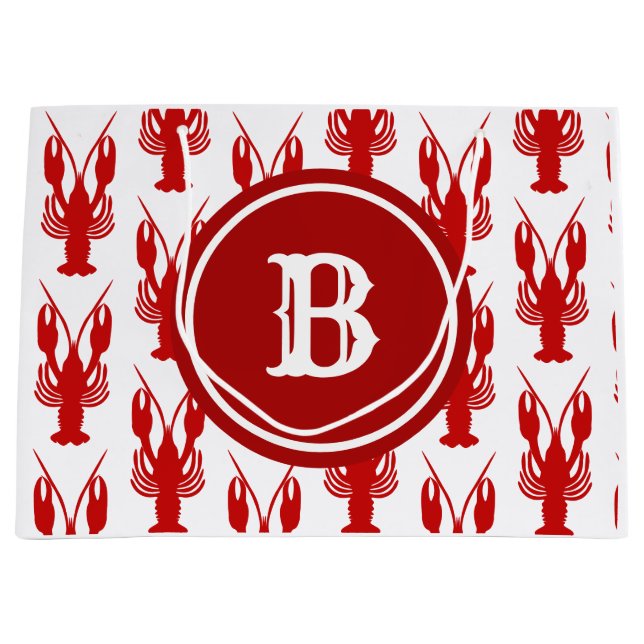 Cajun Crawfish | Monogram Large Gift Bag (Front)