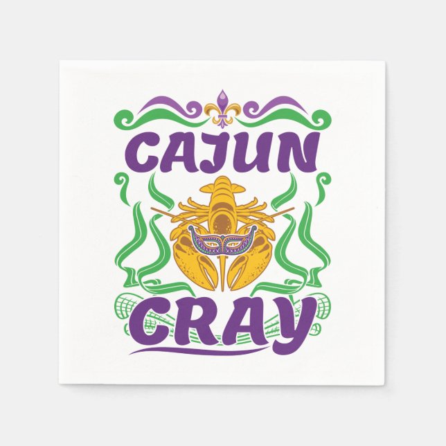 Cajun Cray Crawfish Boil Louisiana New Orleans Napkin (Front)