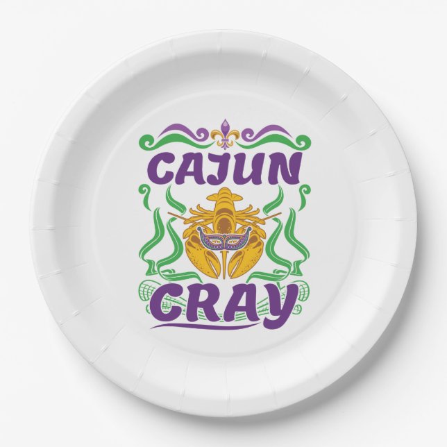 Cajun Cray Crawfish Boil Louisiana New Orleans Paper Plate (Front)