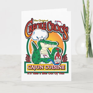 Cajun Creole Mardi Gras Crocodile Card