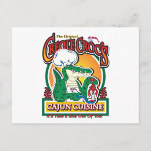 Cajun Creole Mardi Gras Crocodile Postcard