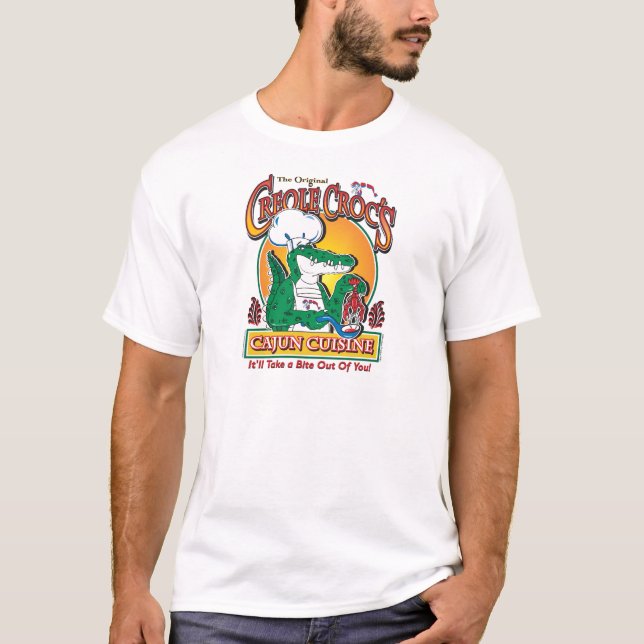 Cajun Crocs Ceole Cuisine T-Shirt (Front)
