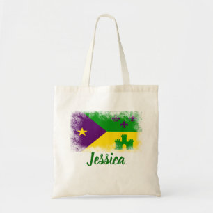 Cajun Flag Mardi Gras Louisiana Custom Personalise Tote Bag