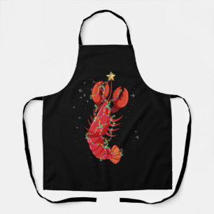 Cajun Louisiana Christmas Merry Crabmas X-Mas Ligh Apron