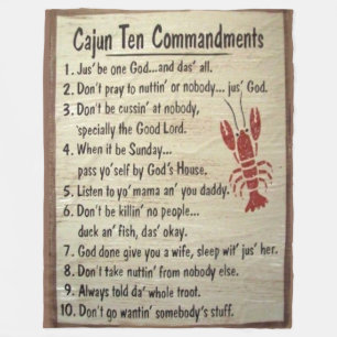 CAJUN TEN COMMANDMENTS FLEECE BLANKET