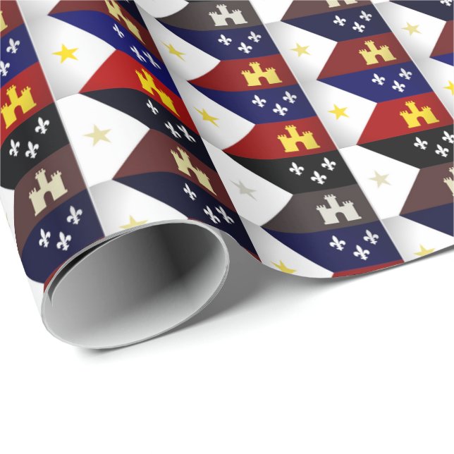 Cajun Theme Acadian Flag Wrapping Paper (Roll Corner)