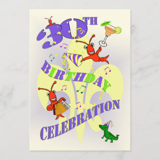 Cajun Themed 30th Birthday Party Invitation