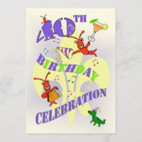 Cajun Themed 40th Birthday Party Invitation