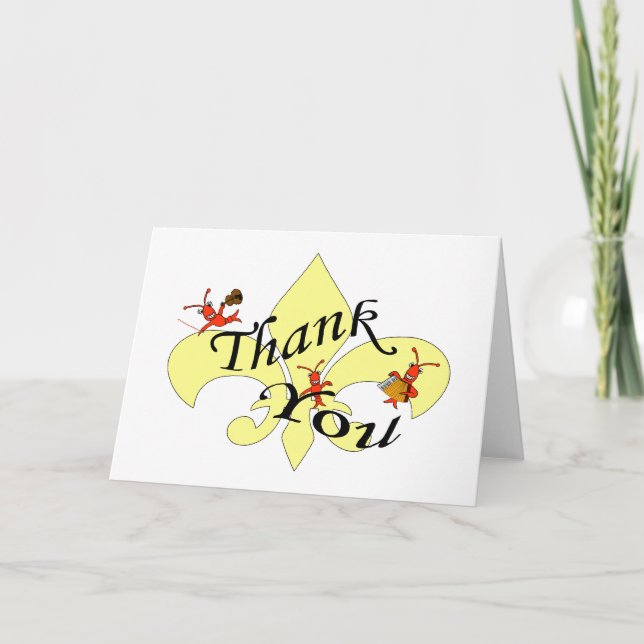 Cajun Themed Crawfish Thank You Card (Front)
