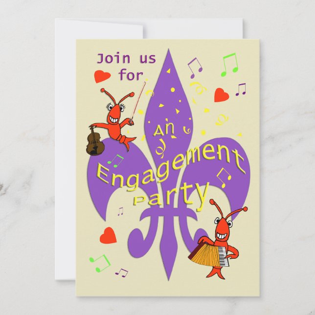 Cajun Themed Engagement Party Invitation (Front)