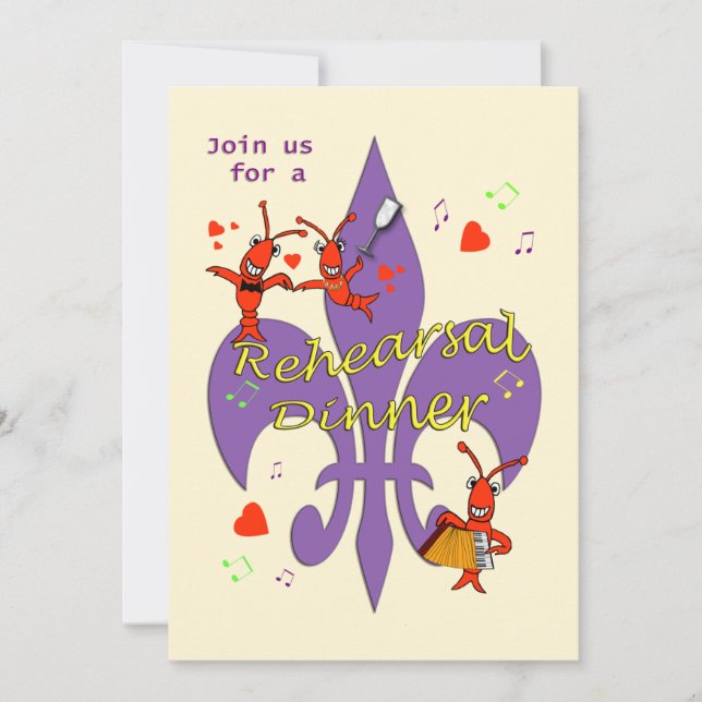 Cajun Themed Rehearsal Dinner Invitation (Front)