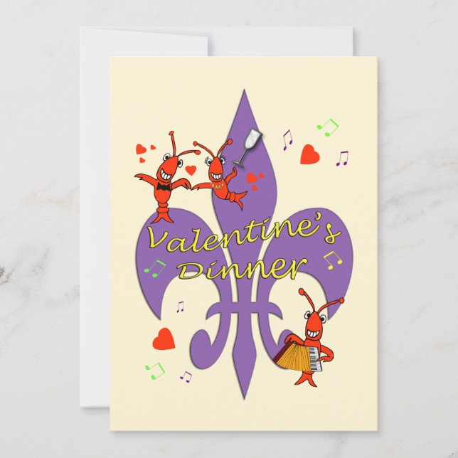 Cajun Themed Valentine's Dinner Invitation (Front)
