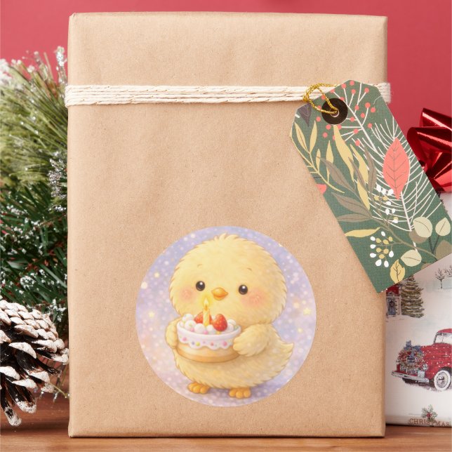 Cake Alma Chick Cute Birthday Sticker (Holiday)