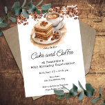 Cake and Coffee 90th Adult Birthday Invitation<br><div class="desc">Cake and Coffee Themed 90th adult Birthday . Easy to personalise. All text is adjustable and easy to change for your own party needs.   Any age,  just change the text.</div>