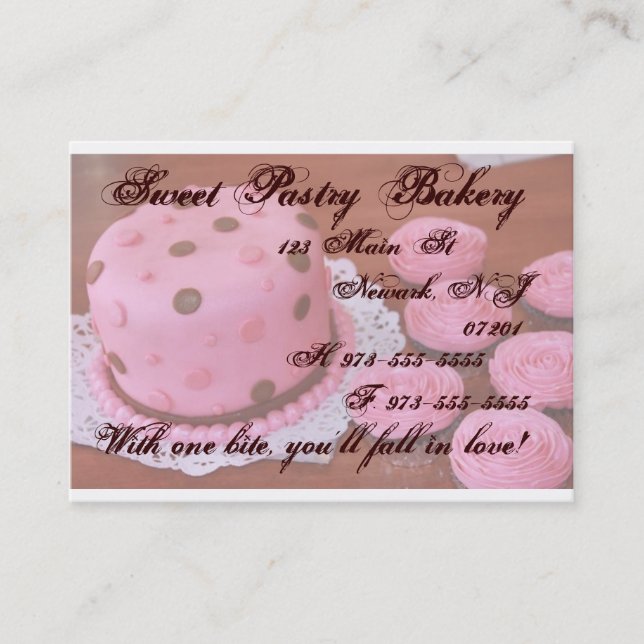 Cake and Cupcakes business cards (Front)