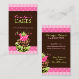 Cake and Damask Bakery Business Card