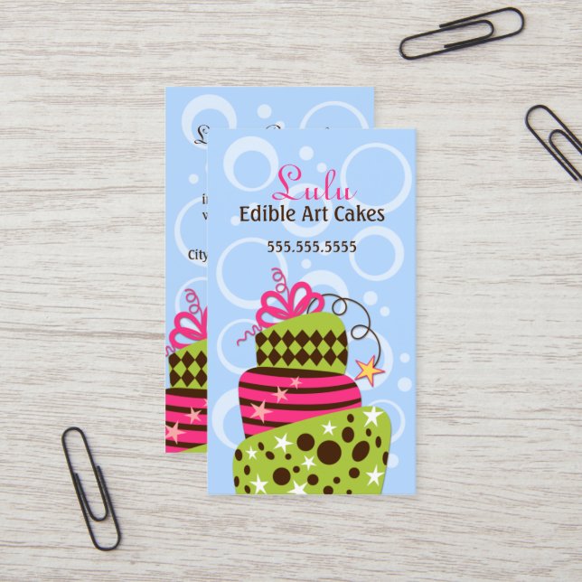 Cake Art Bakery Business Card (Front/Back In Situ)