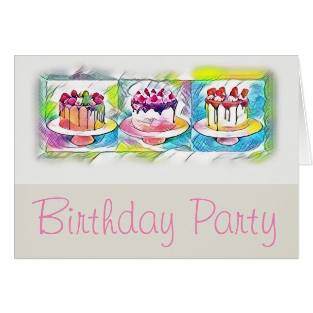 Cake Art Birthday Party Invitation (Front Horizontal)