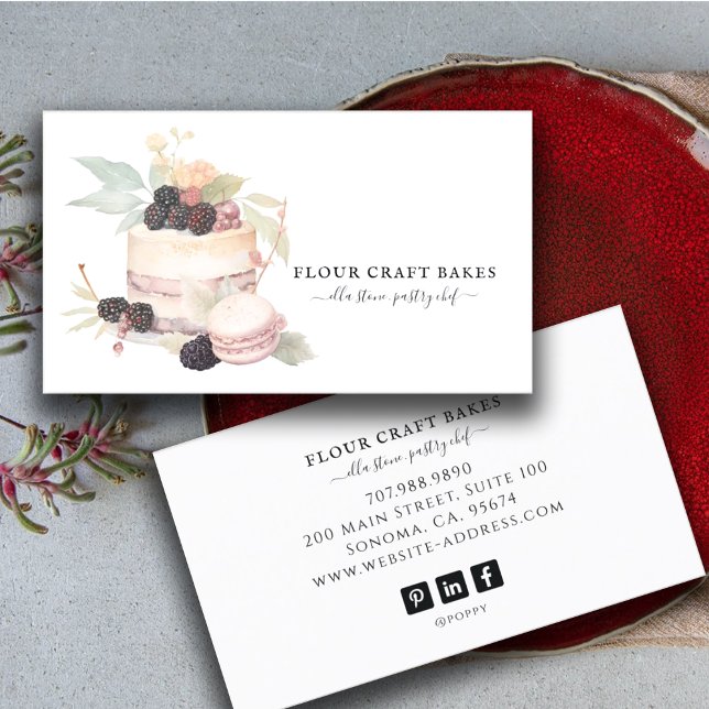 Cake Baker Bakery Pastry Chef Catering Business Card (Creator Uploaded)