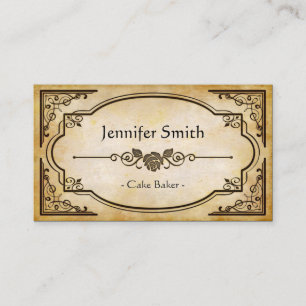 Cake Baker - Elegant Vintage Antique Business Card