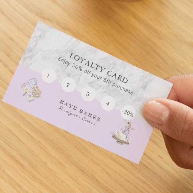 Cake Baker Loyalty Rewards Promotional QR Code  Business Card (Creator Uploaded)