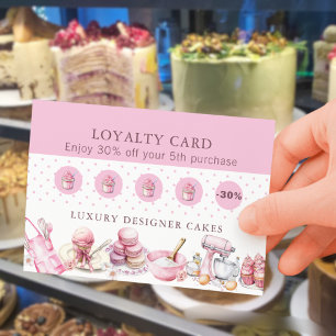 Cake Baker Loyalty Rewards Promotional QR Code  Business Card
