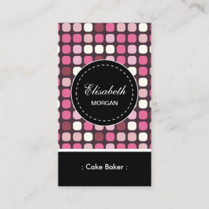 Cake Baker- Pink Polka Pattern Business Card